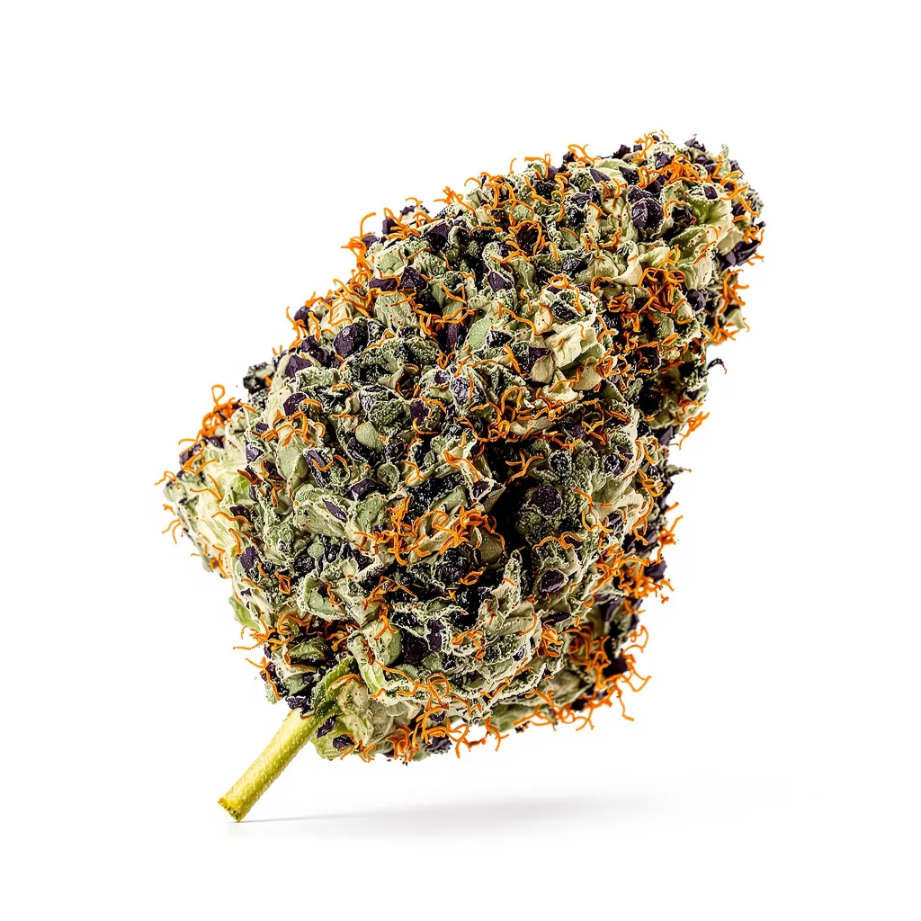 Ogre Berry 65% indica / 35% sativa — flor con tricomas visibles