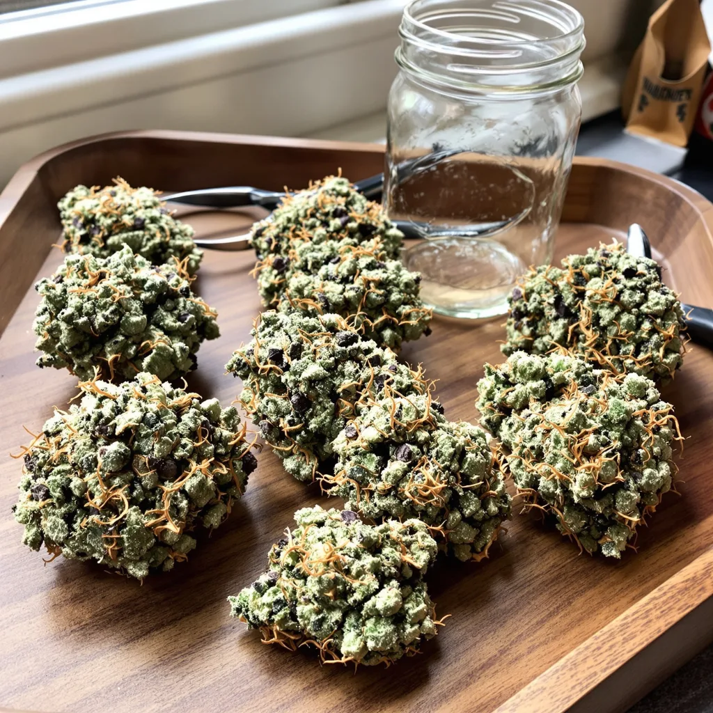 Ogre 61% indica / 39% sativa — flor con tricomas visibles