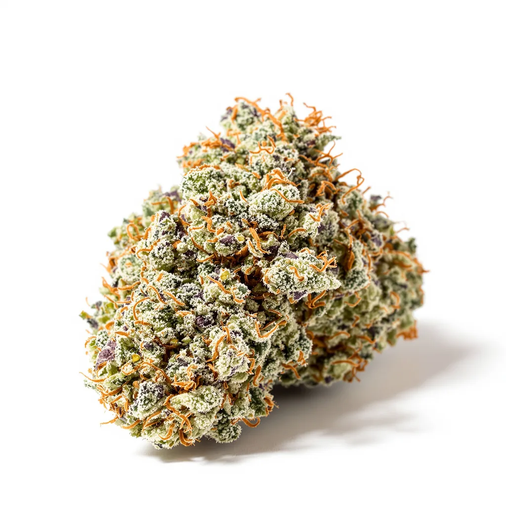 Ogre 61% indica / 39% sativa — flor con tricomas visibles