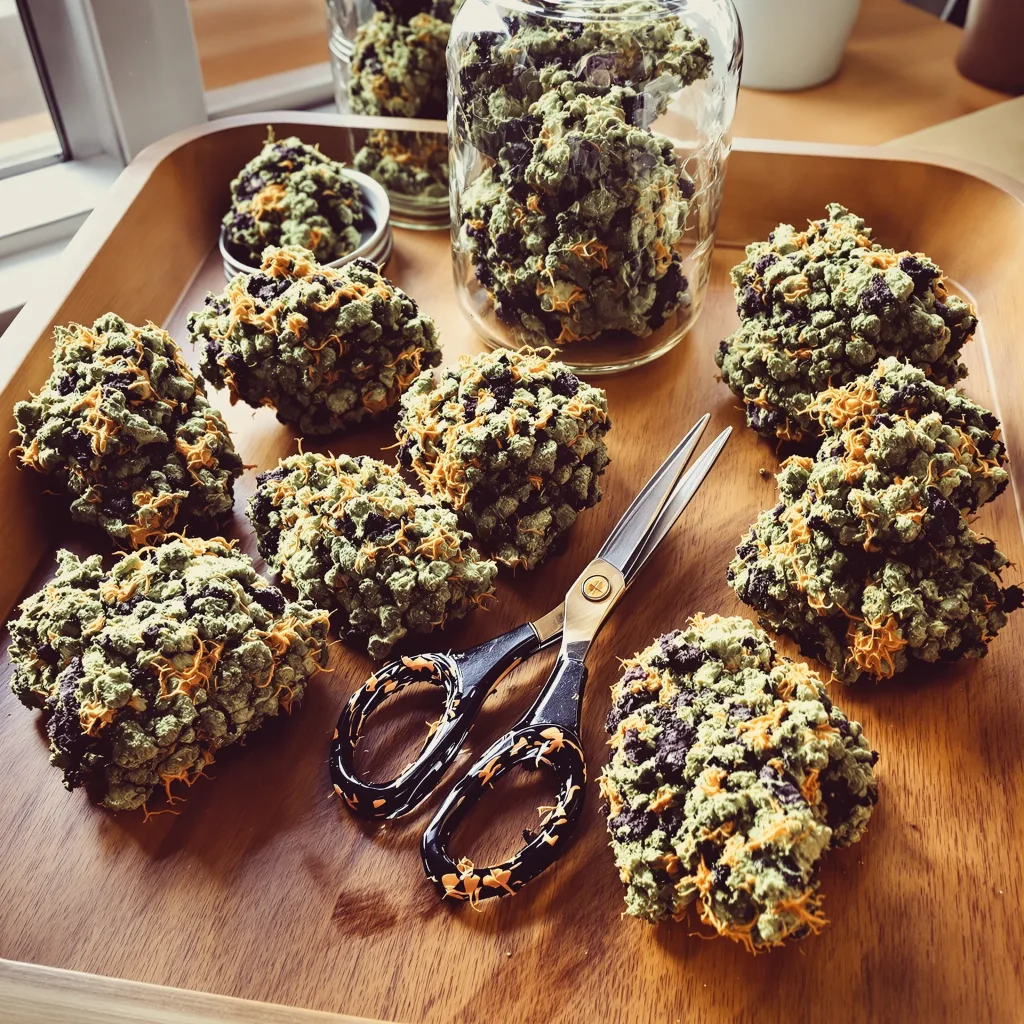 Opal OG Kush 80% indica / 20% sativa — flor con tricomas visibles