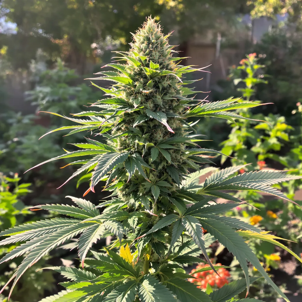 Opal OG Kush 80% indica / 20% sativa — flor con tricomas visibles