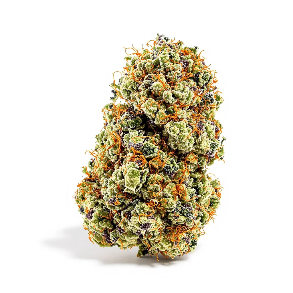 Opium 62% indica / 38% sativa — flor con tricomas visibles