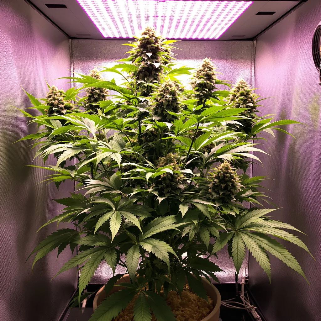 Planta de cannabis Orange Bud en fase de floración — 60-100 cm autofloración