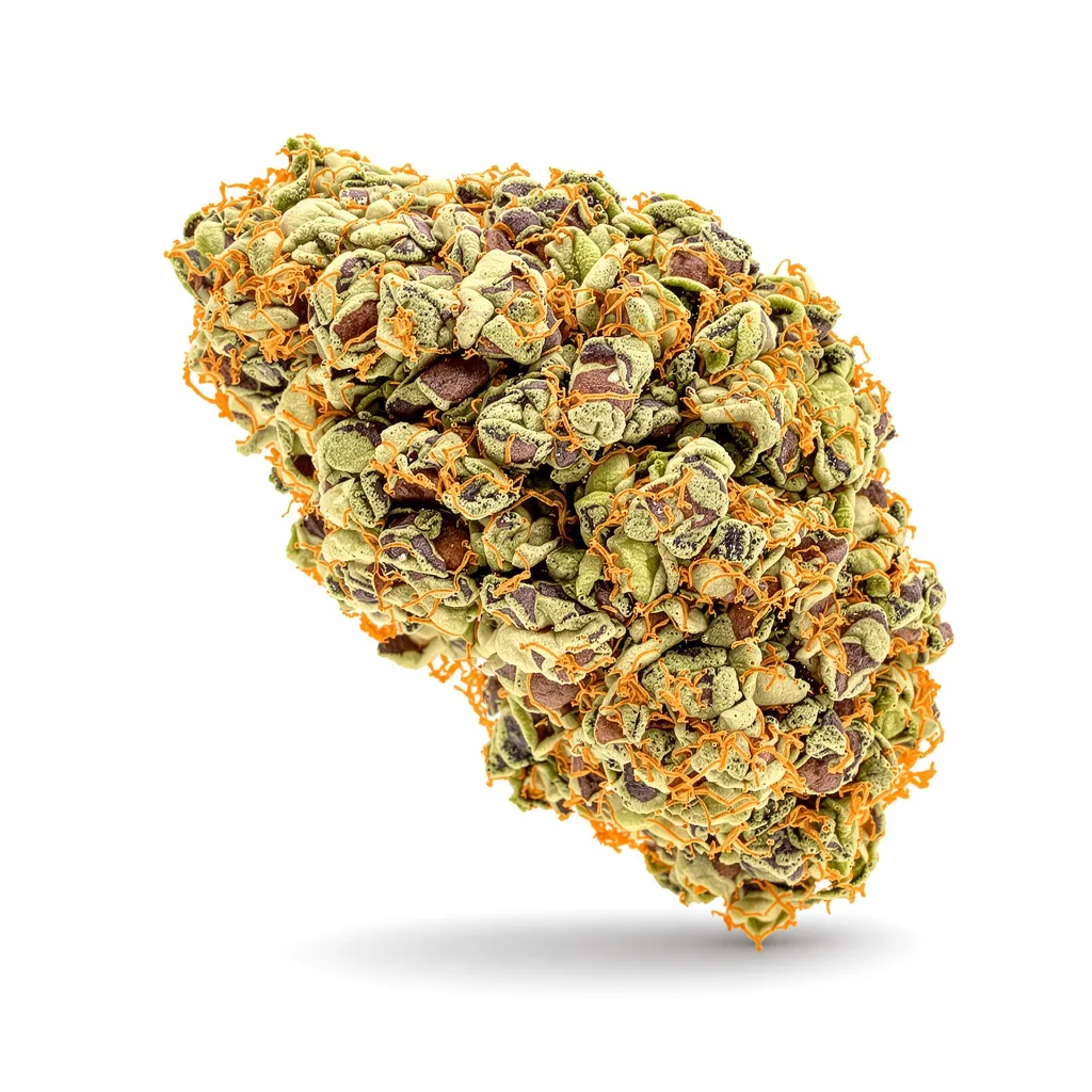 Orange Bud 79% indica / 21% sativa — flor con tricomas visibles