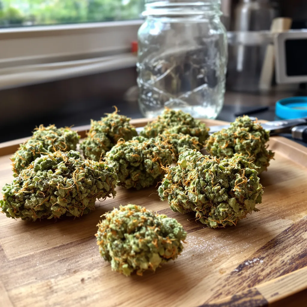 Orange Crush 20% indica / 80% sativa — flor con tricomas visibles