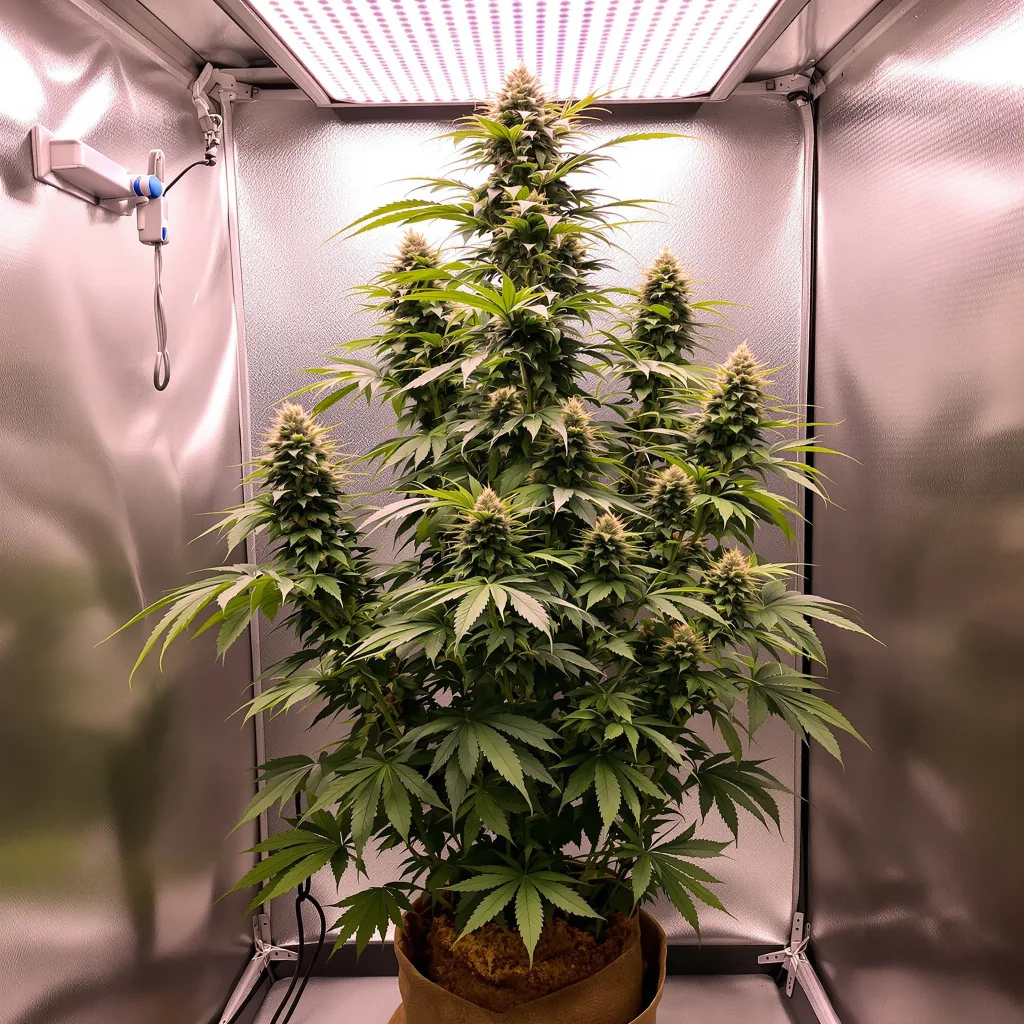 Planta de cannabis Orange Crush en fase de floración — 150-200 cm feminizada