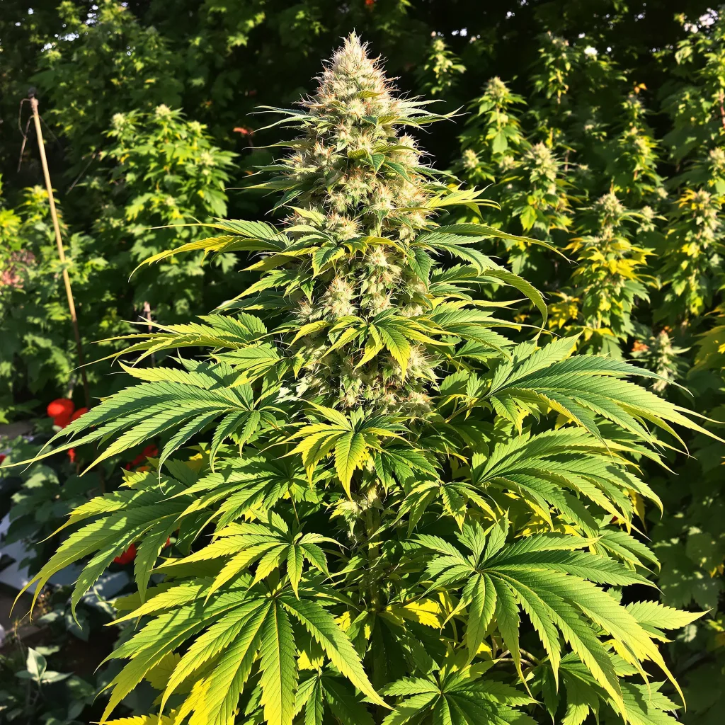 Orange Kush Cake 72% indica / 28% sativa — flor con tricomas visibles