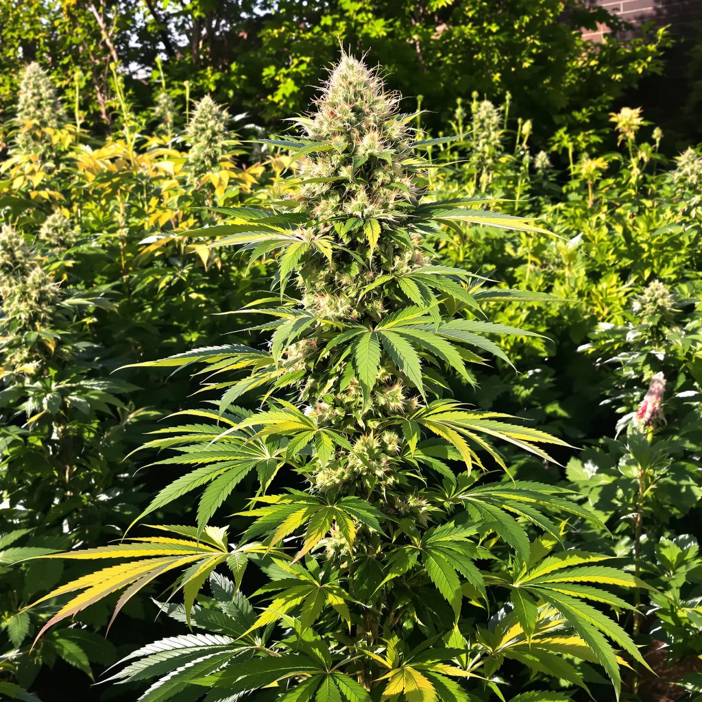 Orange Kush 50% indica / 50% sativa — flor con tricomas visibles