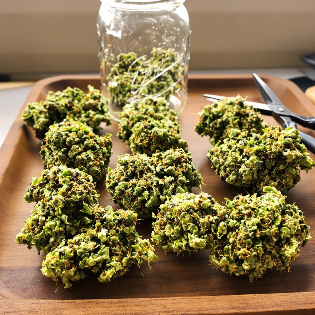 Orange Skunk 16% indica / 84% sativa — flor con tricomas visibles