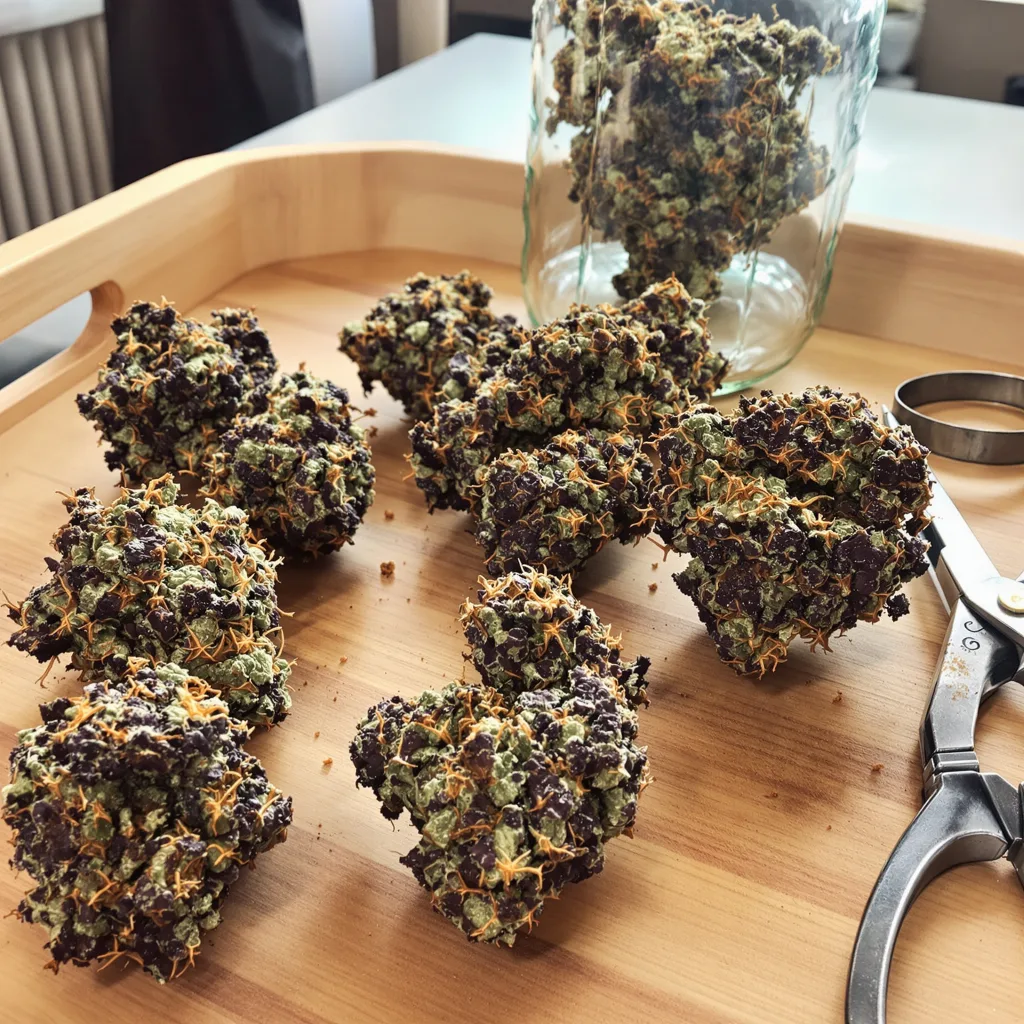 Oregon Diesel 90% indica / 10% sativa — flor con tricomas visibles