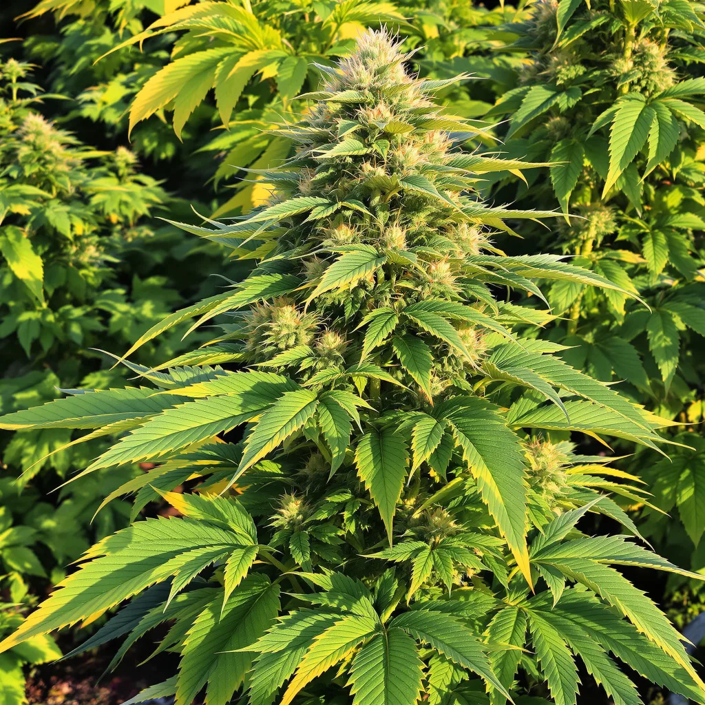 Oregon Diesel 90% indica / 10% sativa — flor con tricomas visibles