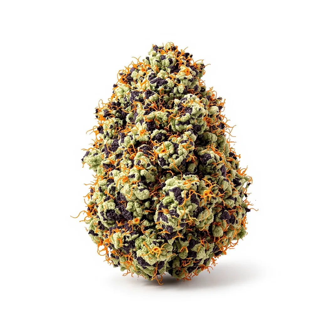 Oregon Diesel 90% indica / 10% sativa — flor con tricomas visibles