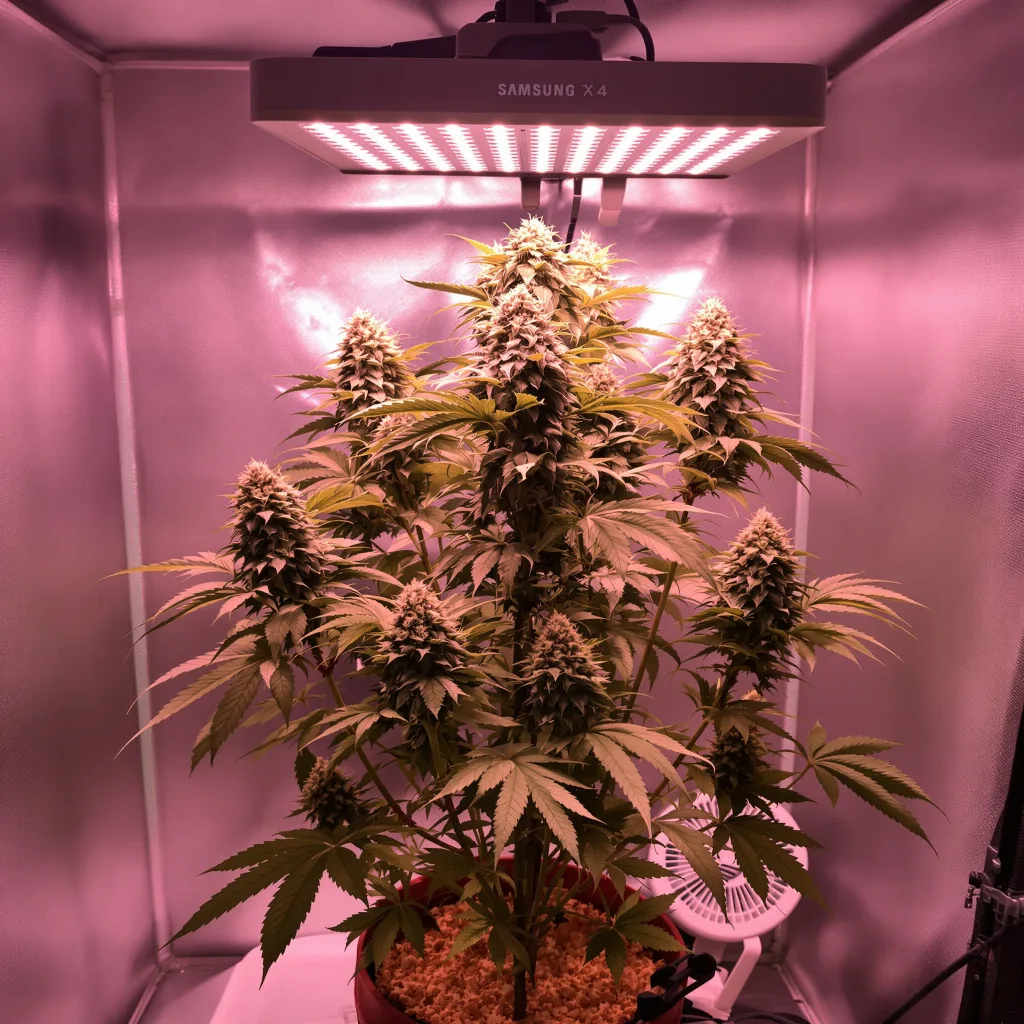 Planta de cannabis Oregon Peach en fase de floración — 90-130 cm feminizada