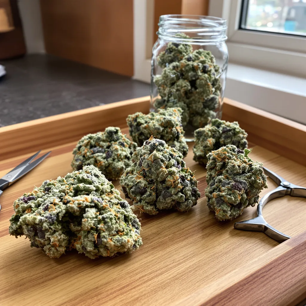 Original Glue 60% indica / 40% sativa — flor con tricomas visibles