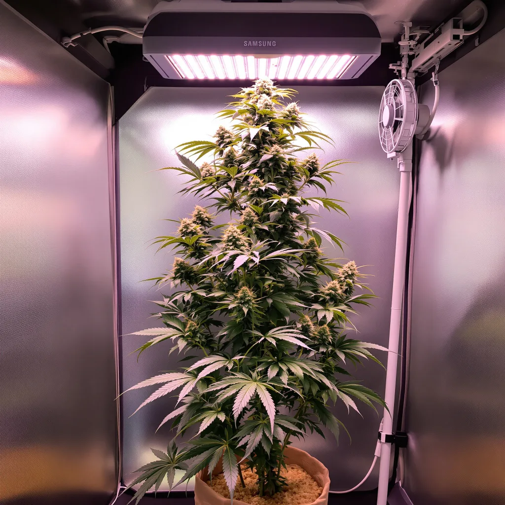 Planta de cannabis Original Lemon Pie en fase de floración — 150-200 cm feminizada