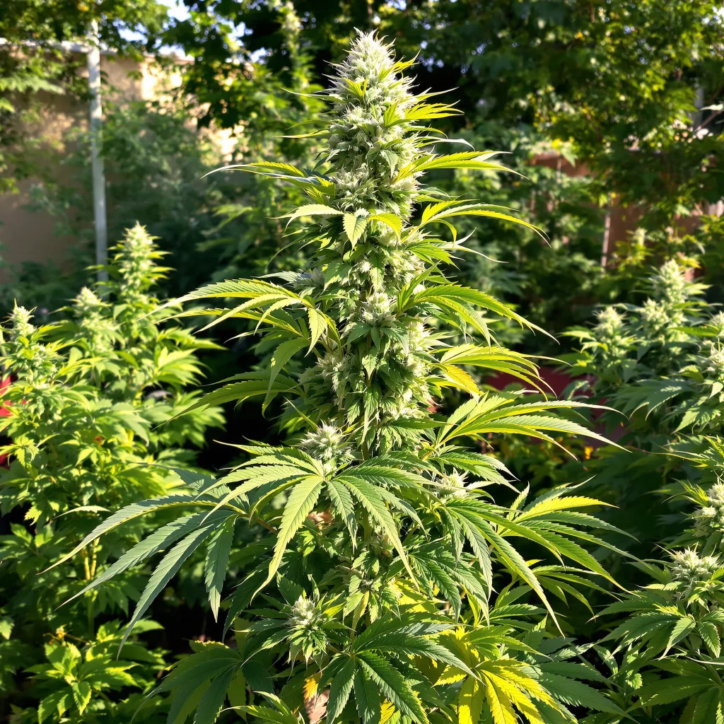 Original Lemon Pie 16% indica / 84% sativa — flor con tricomas visibles