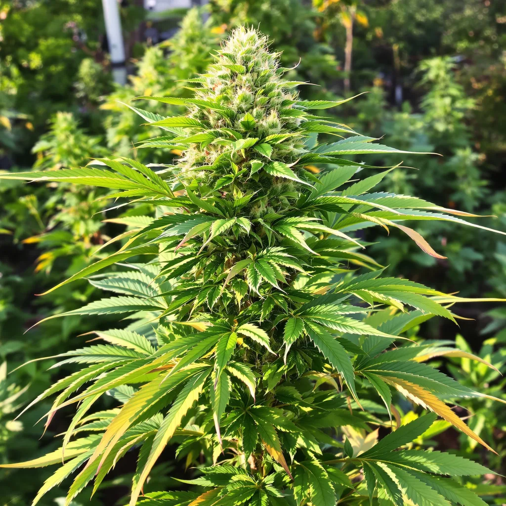 Ortega 75% indica / 25% sativa — flor con tricomas visibles
