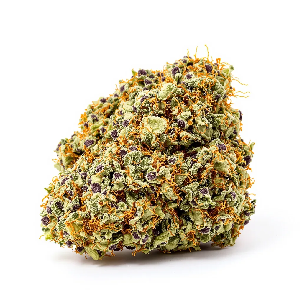 Ortega 75% indica / 25% sativa — flor con tricomas visibles
