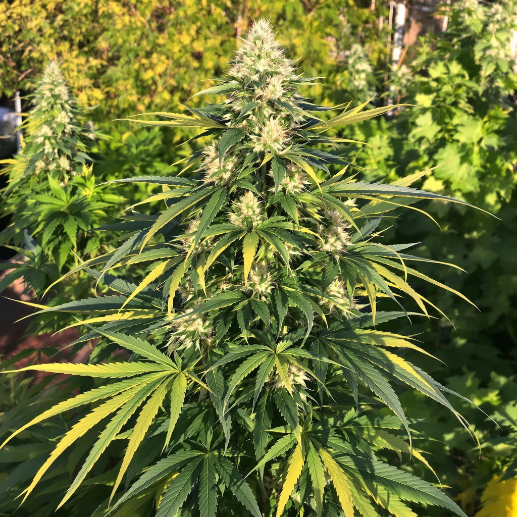 Ortega 75% indica / 25% sativa — flor con tricomas visibles