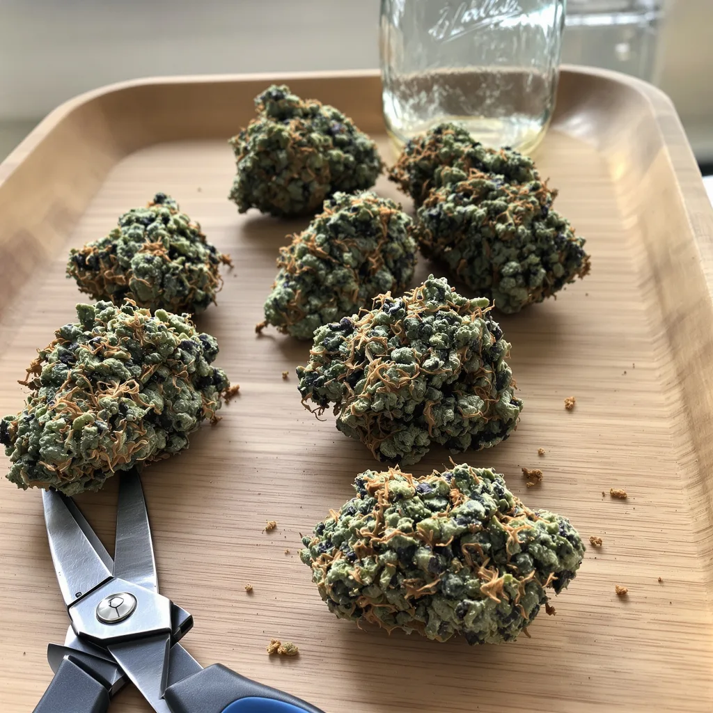 Overlord OG 70% indica / 30% sativa — flor con tricomas visibles