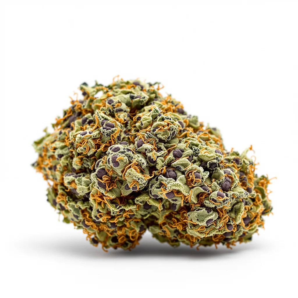 Overlord OG 70% indica / 30% sativa — flor con tricomas visibles