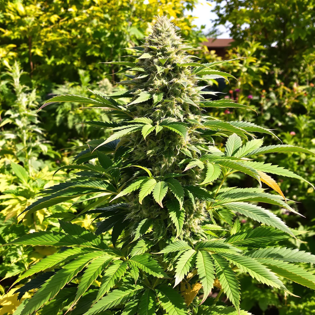 P-51 86% indica / 14% sativa — flor con tricomas visibles