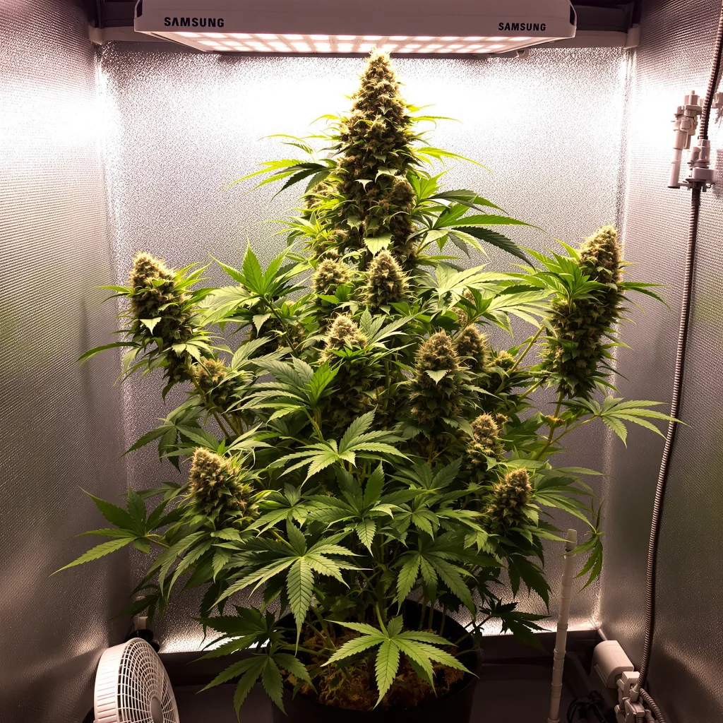 Planta de cannabis Pacific Blue en fase de floración — 90-130 cm feminizada