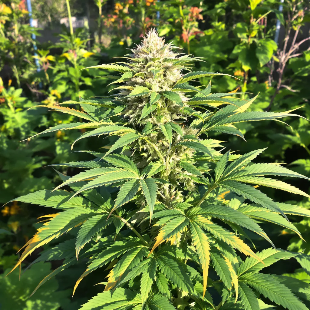 Pacific Blue 78% indica / 22% sativa — flor con tricomas visibles