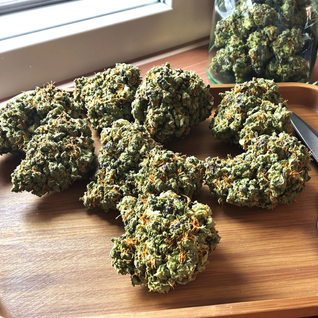 Pakistan Valley Kush 79% indica / 21% sativa — flor con tricomas visibles