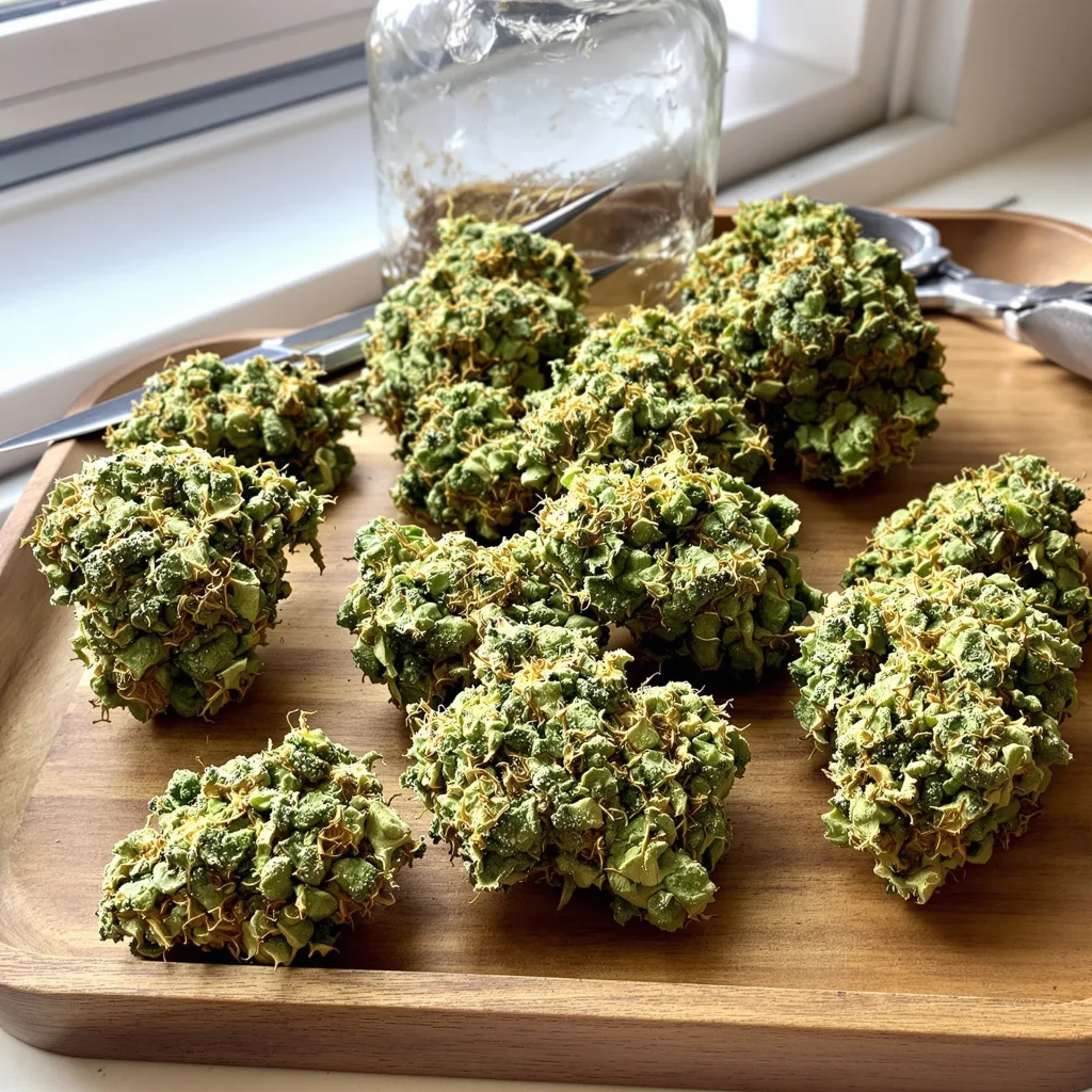Panama 12% indica / 88% sativa — flor con tricomas visibles
