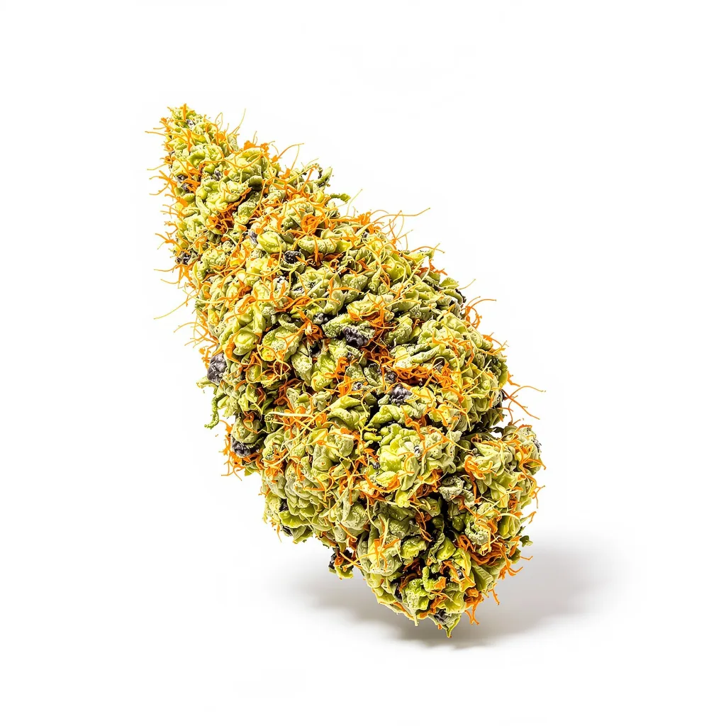 Panama 12% indica / 88% sativa — flor con tricomas visibles