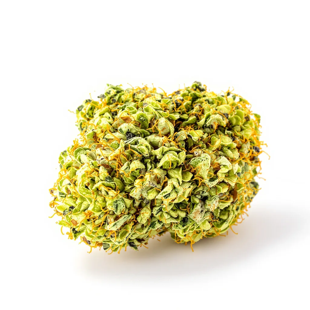 Panama Red 23% indica / 77% sativa — flor con tricomas visibles
