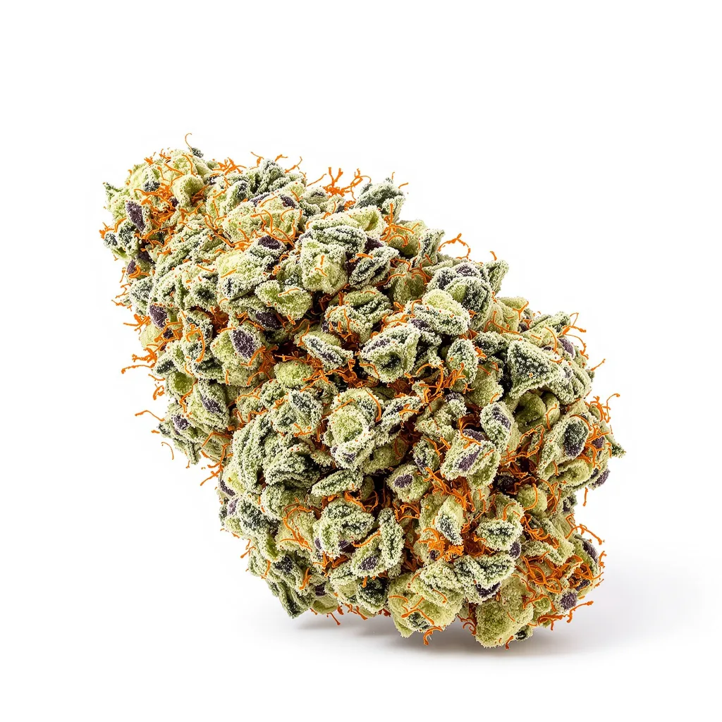 Pandora’s Box 60% indica / 40% sativa — flor con tricomas visibles