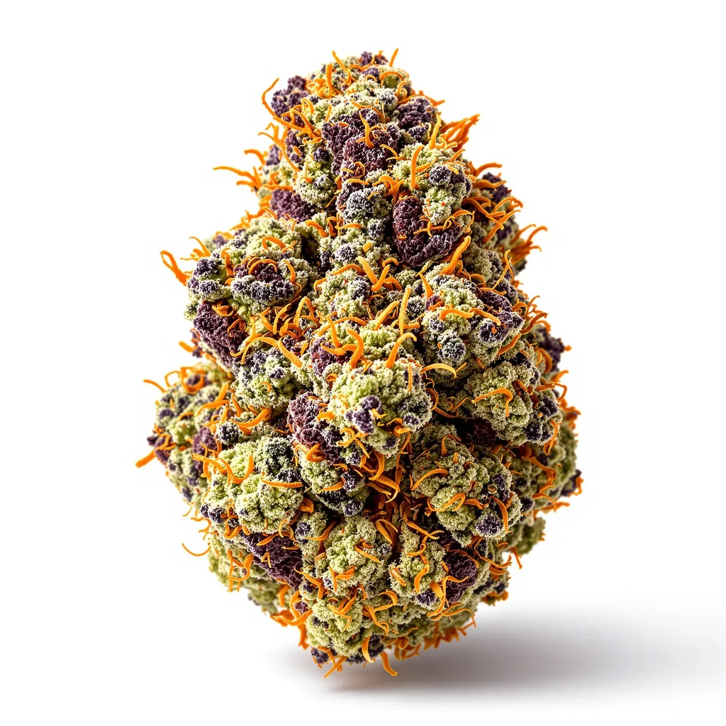 Papa's OG 80% indica / 20% sativa — flor con tricomas visibles