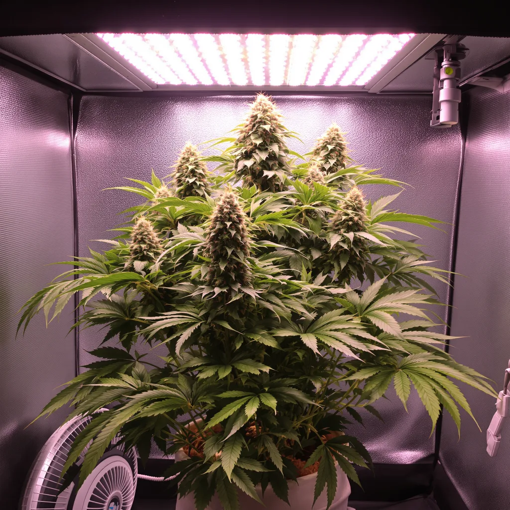 Planta de cannabis Papaya Cookies en fase de floración — 60-100 cm autofloración