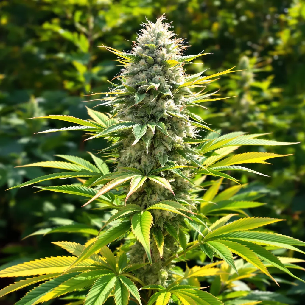Pennywise CBD 58% indica / 42% sativa — flor con tricomas visibles
