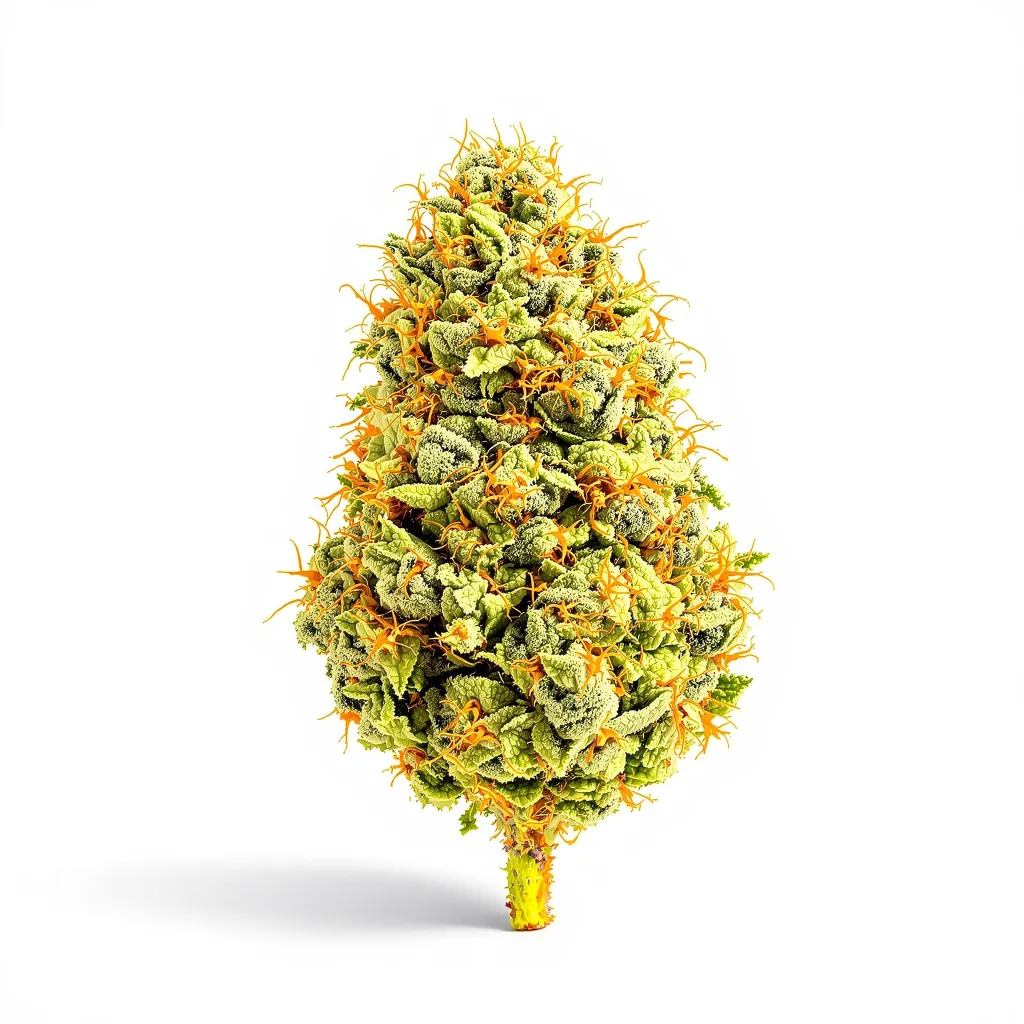 Permafrost 30% indica / 70% sativa — flor con tricomas visibles