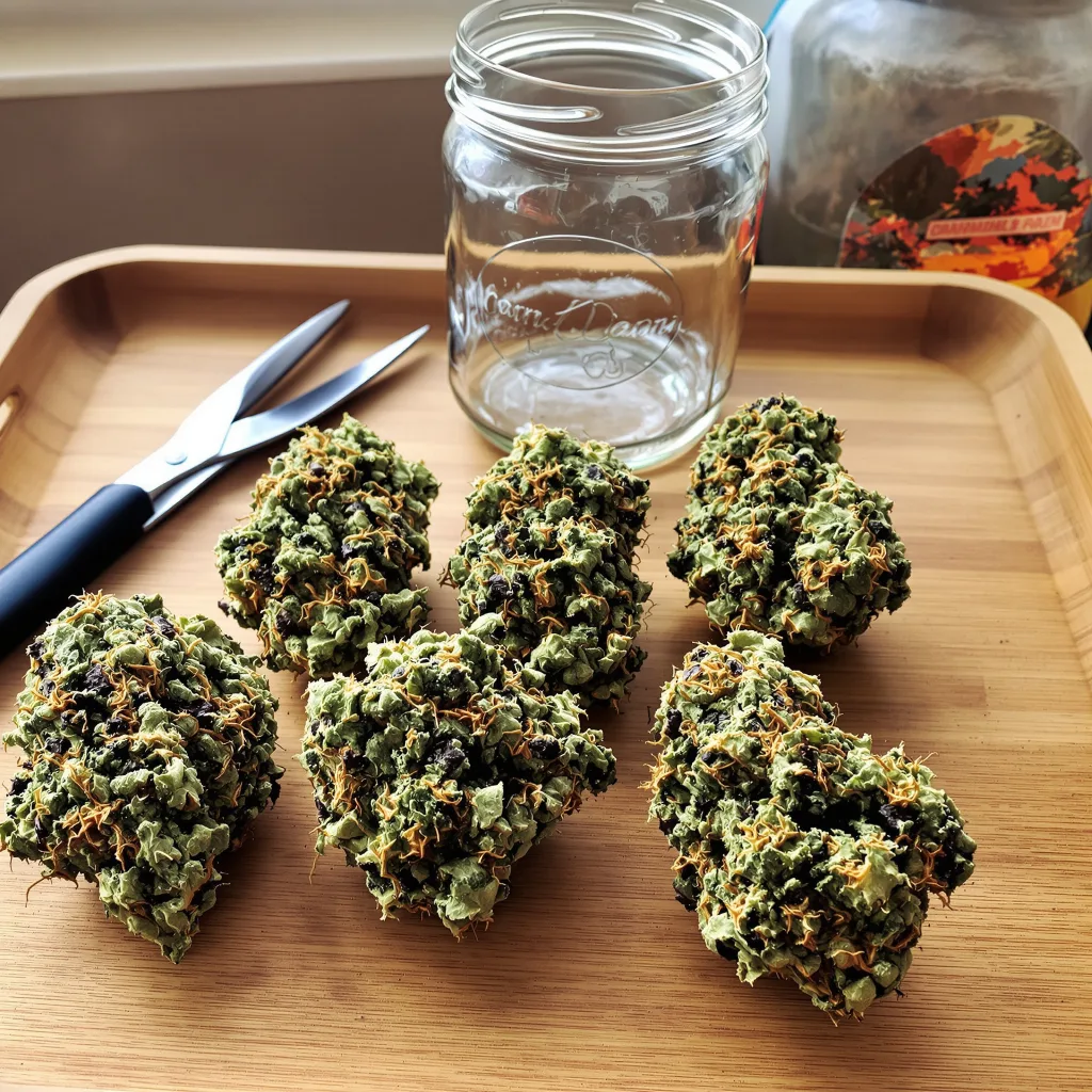 Peyote Cookies 70% indica / 30% sativa — flor con tricomas visibles