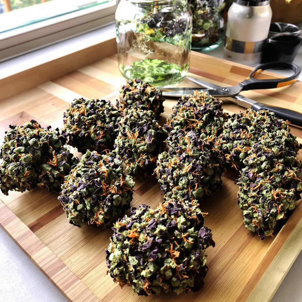 Peyote Gorilla 70% indica / 30% sativa — flor con tricomas visibles