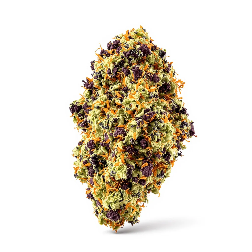 Peyote Gorilla 70% indica / 30% sativa — flor con tricomas visibles