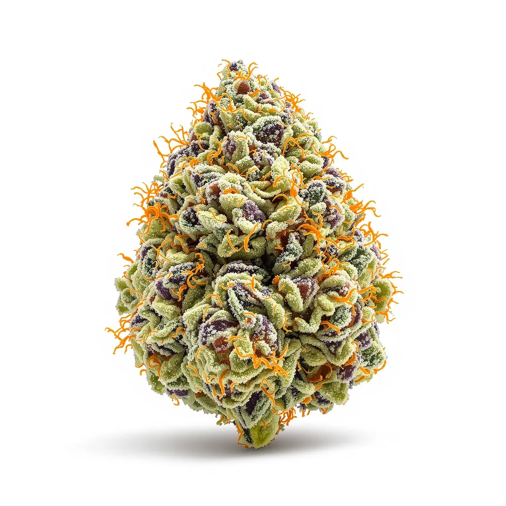 Phantom Cookies 40% indica / 60% sativa — flor con tricomas visibles