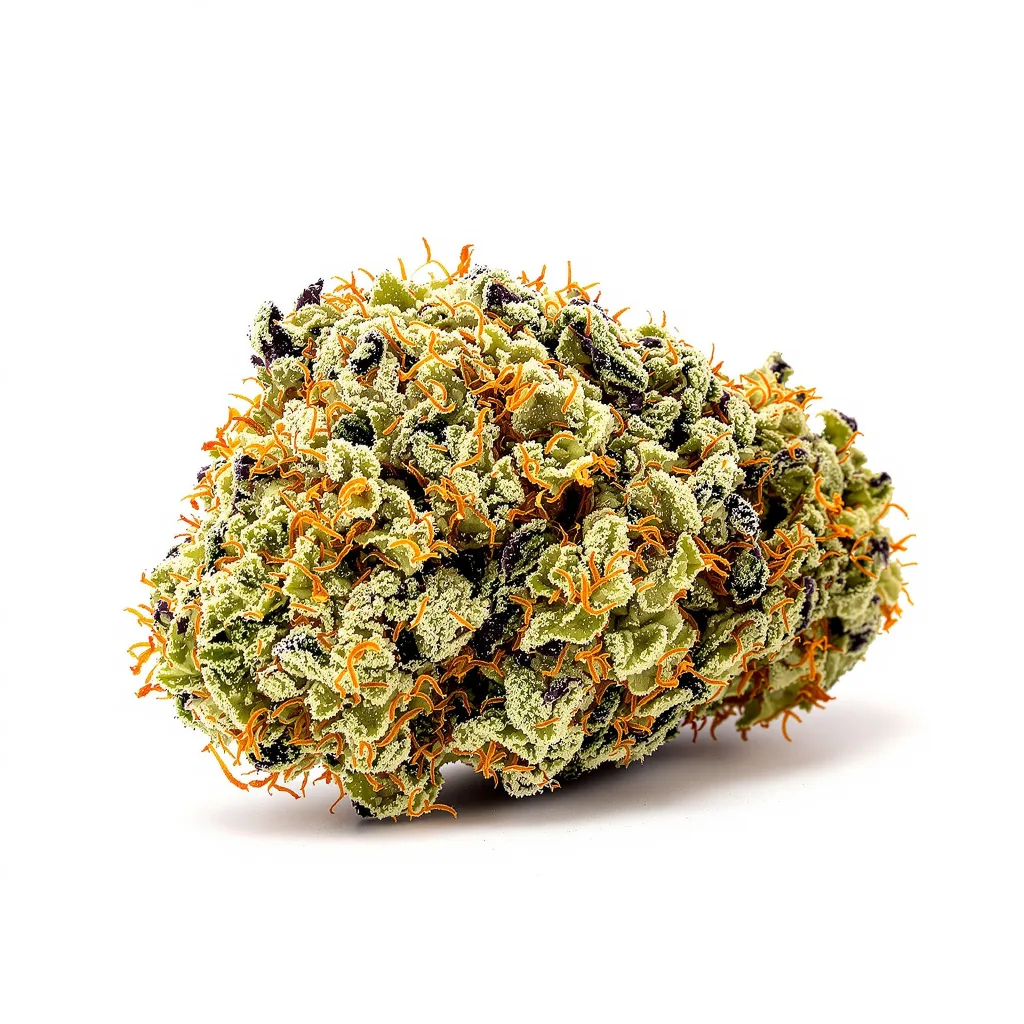 Pina Colada 50% indica / 50% sativa — flor con tricomas visibles