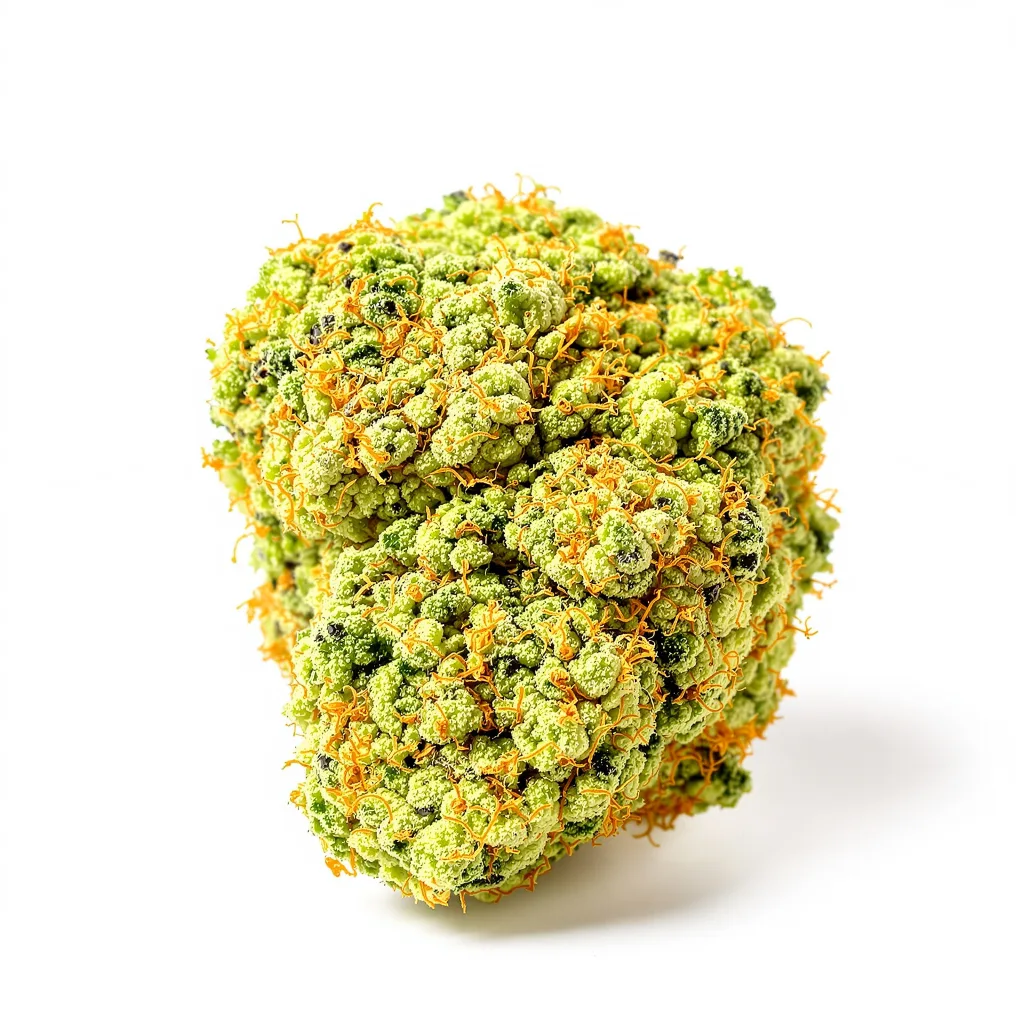 Pine 8% indica / 92% sativa — flor con tricomas visibles