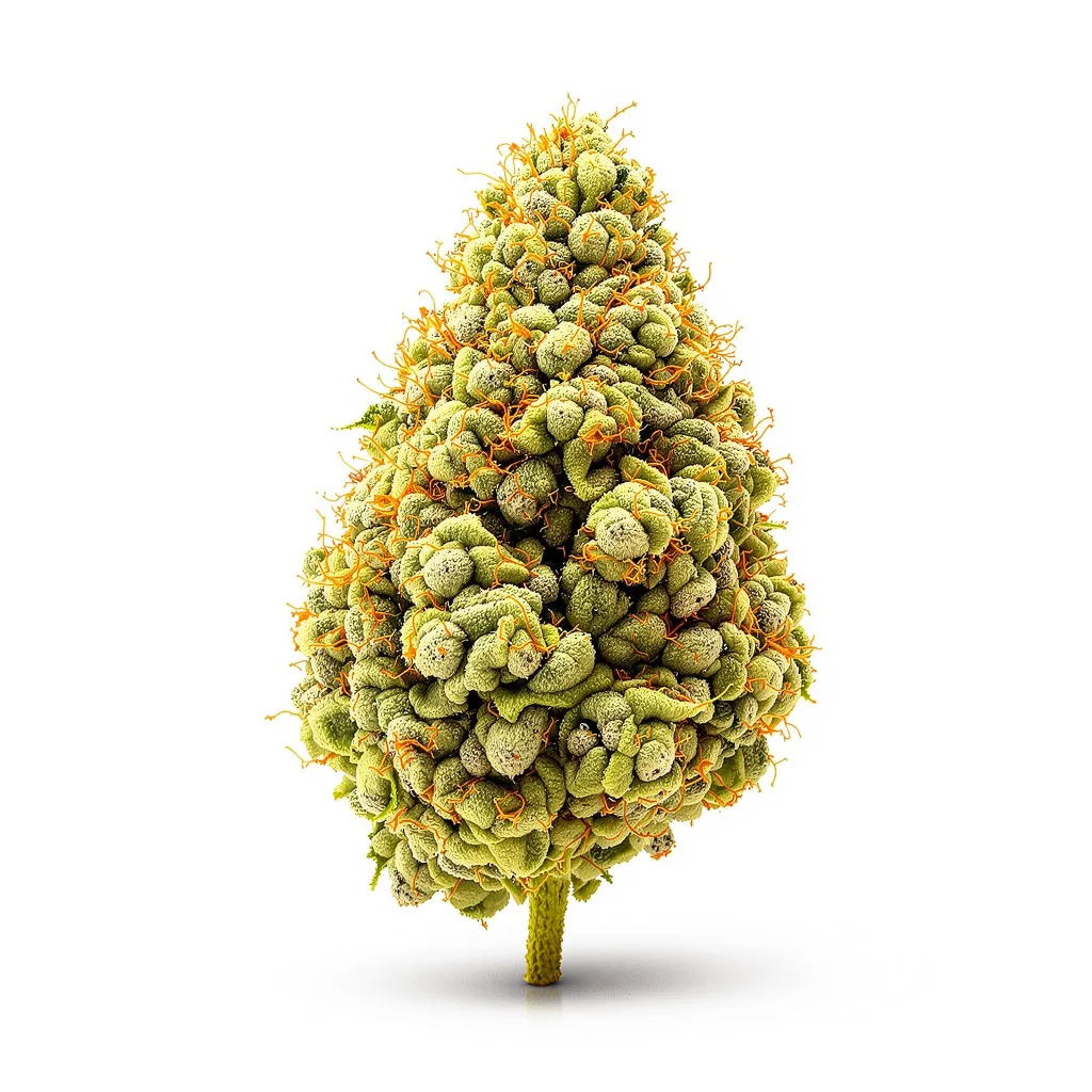 Pine 8% indica / 92% sativa — flor con tricomas visibles
