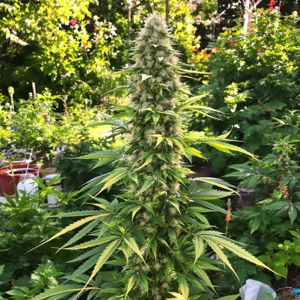 Pineapple Diesel 50% indica / 50% sativa — flor con tricomas visibles