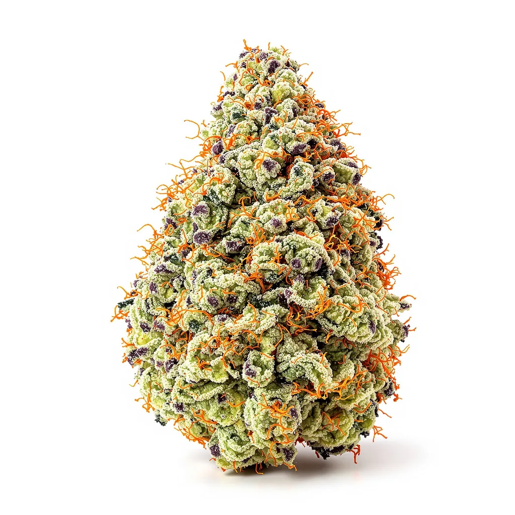Pineapple Diesel 50% indica / 50% sativa — flor con tricomas visibles