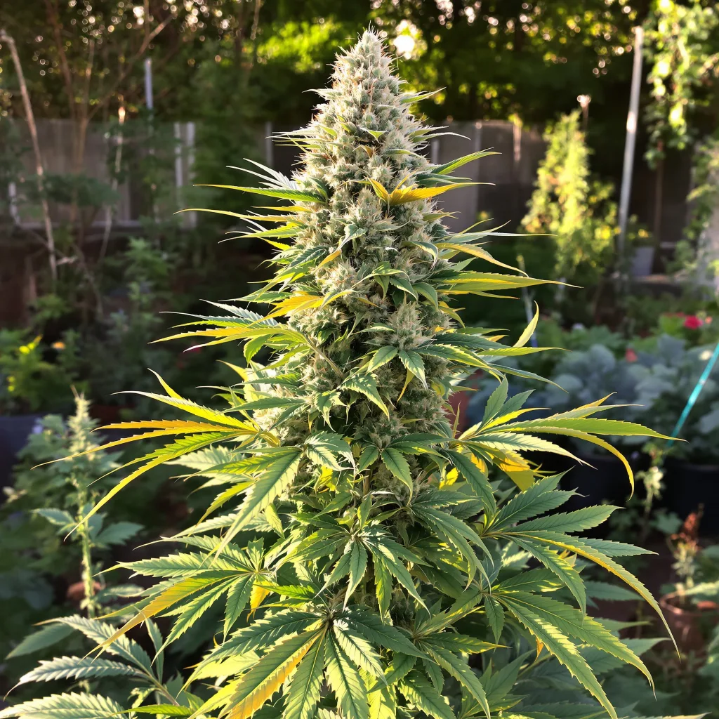 Pineapple 50% indica / 50% sativa — flor con tricomas visibles