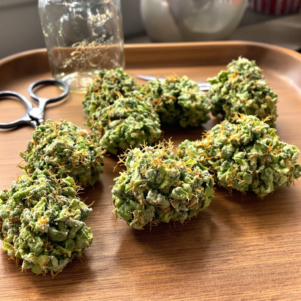 Pineapple Haze 30% indica / 70% sativa — flor con tricomas visibles