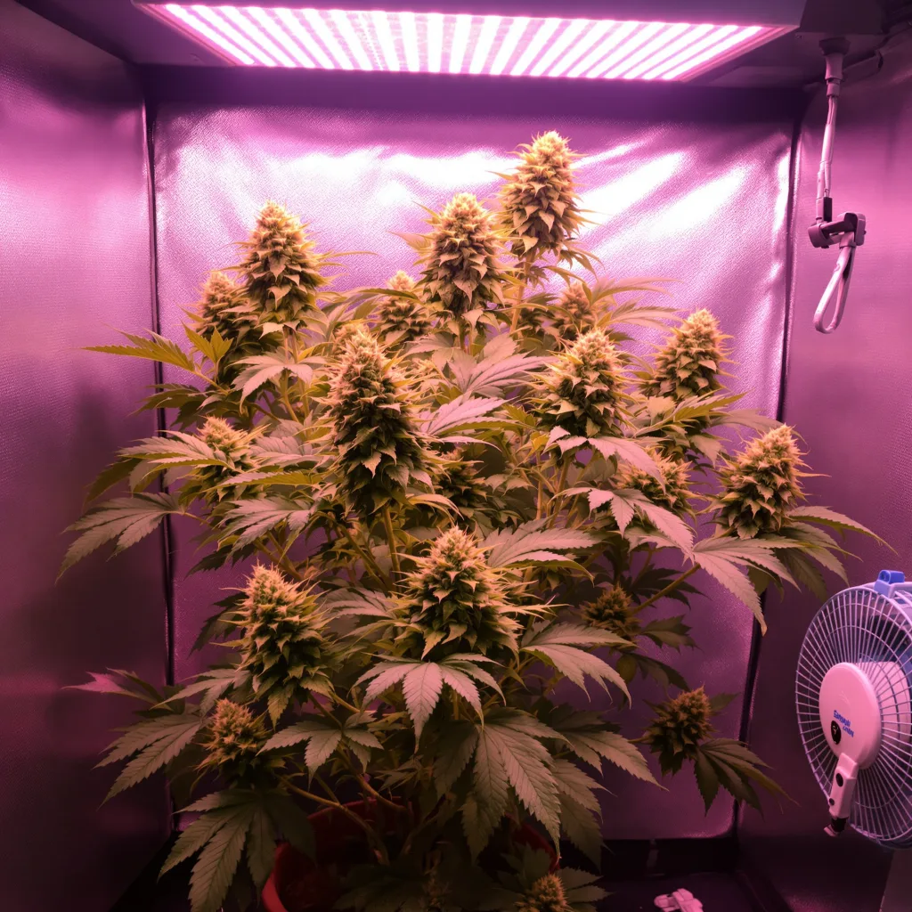 Planta de cannabis Pineapple Kush en fase de floración — 60-100 cm autofloración