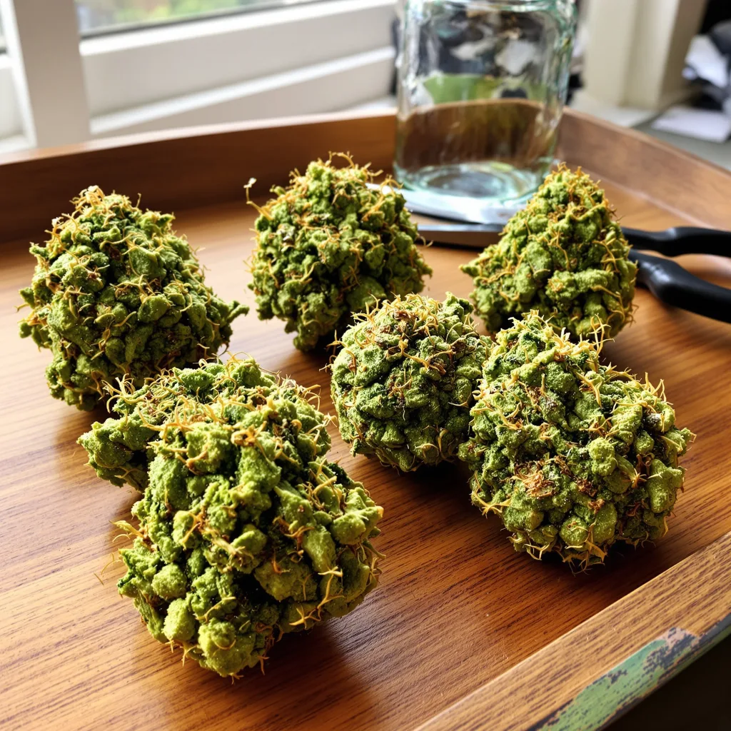 Pineapple Mayhem 11% indica / 89% sativa — flor con tricomas visibles